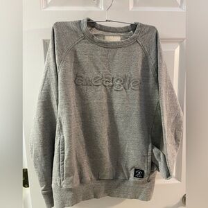 Men’s grey crew neck pullover sweatshirt. Size small
